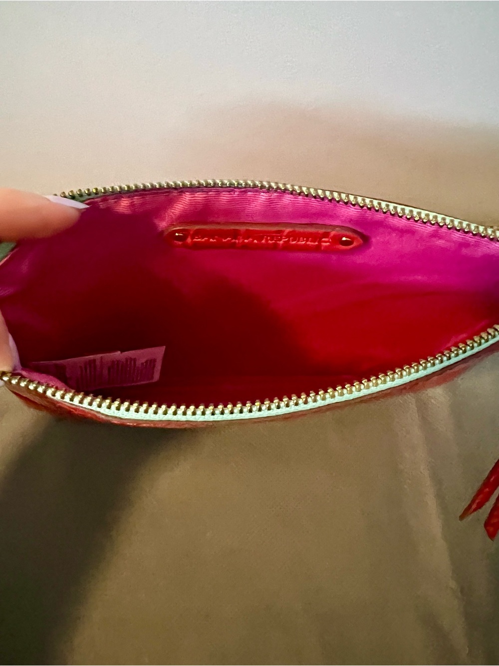 Banana Republic Red Croc-Embossed Clutch - Picture 6 of 11